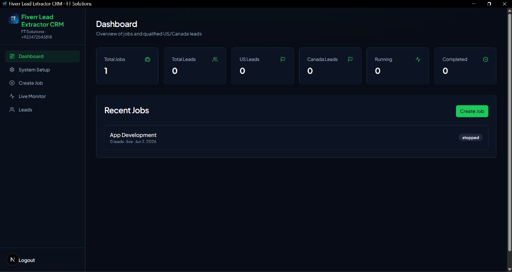 Fiverr Lead Extractor CRM preview